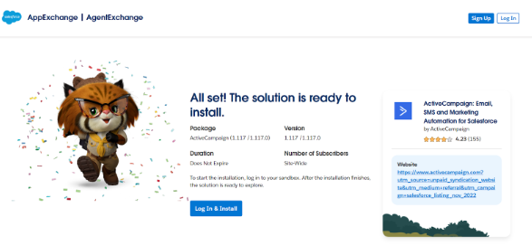 All-set-solution-ready-ActiveCampaign-installation-page